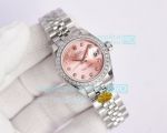 Replica Rolex Lady-datejust 26mm SS Pink Dial Diamond Bezel Jubilee Band Watch